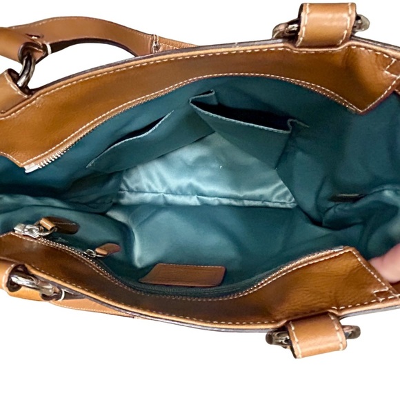 Coach Legacy Leather Tote Bag White & Tan | Style F14693 - Picture 4 of 12